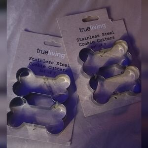 True Living Stainless Steel Bone Cookie Cutters